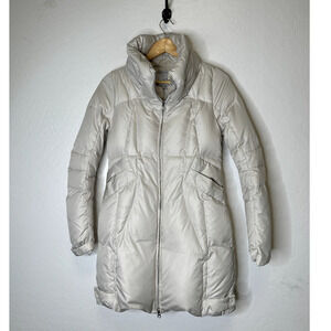 JNBY Womens Quilted Down Puffer Jacket Size Small Long White Cream